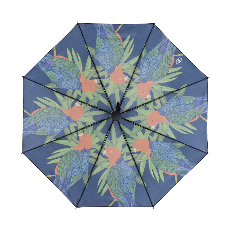 OEM customer full printing 21 Inches*8 ribs pongee fabric custom 3 folding compact travel umbrella for sublimation