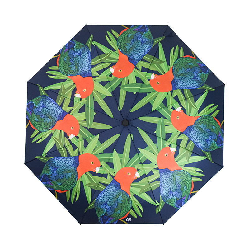 OEM customer full printing 21 Inches*8 ribs pongee fabric custom 3 folding compact travel umbrella for sublimation