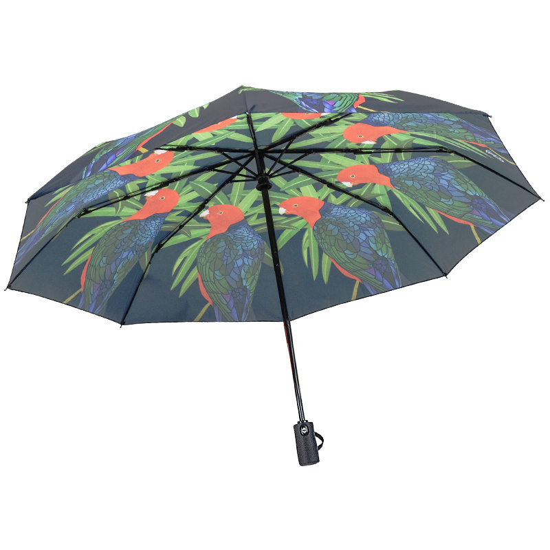 OEM customer full printing 21 Inches*8 ribs pongee fabric custom 3 folding compact travel umbrella for sublimation