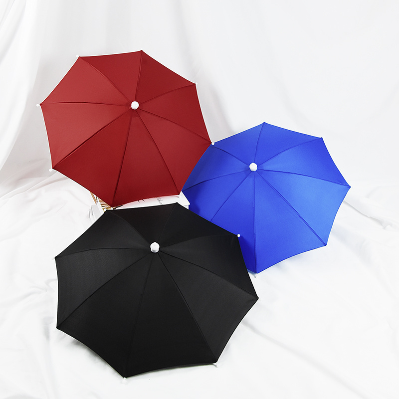 custom mini mix colors hands free hat umbrella for adult