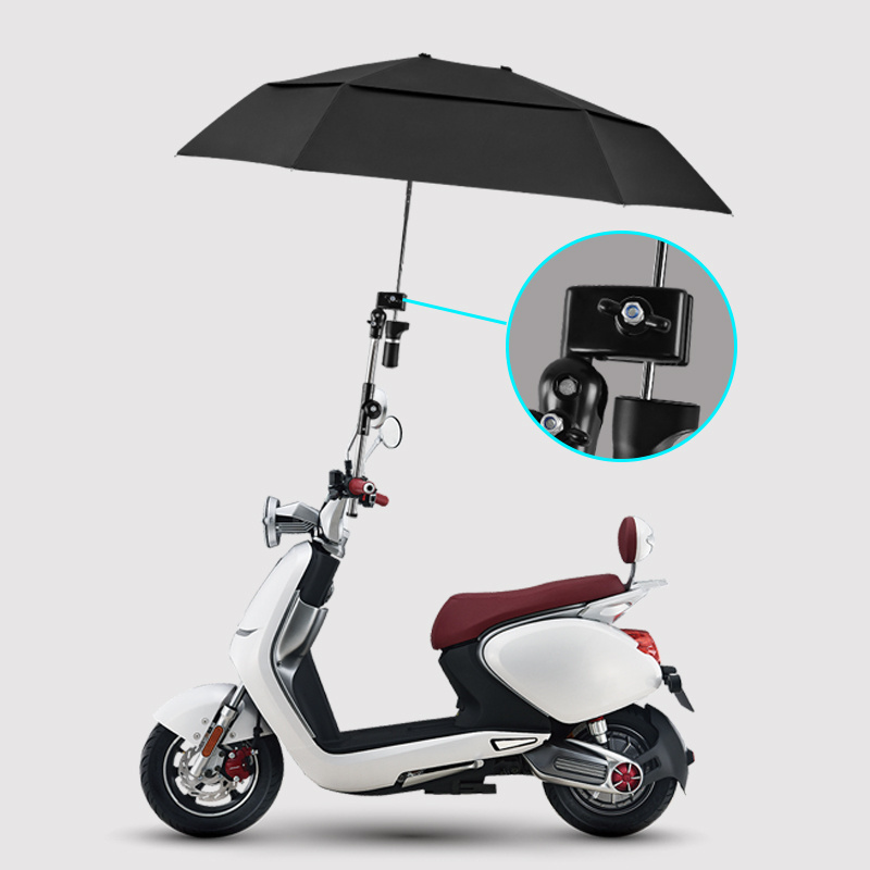 Compact manual open foldable umbrellas double layer wind proof car stroller umbrella bike