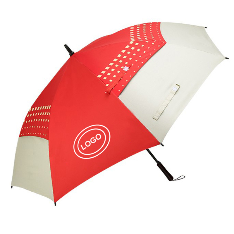 Double layer fiber glass strong waterproof stick umbrellas two tone golf umbrella custom logo