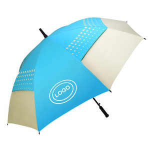 Double layer fiber glass strong waterproof stick umbrellas two tone golf umbrella custom logo