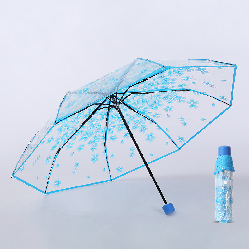 21 inches three folded transparent full digital printing customized printing clear umbrella