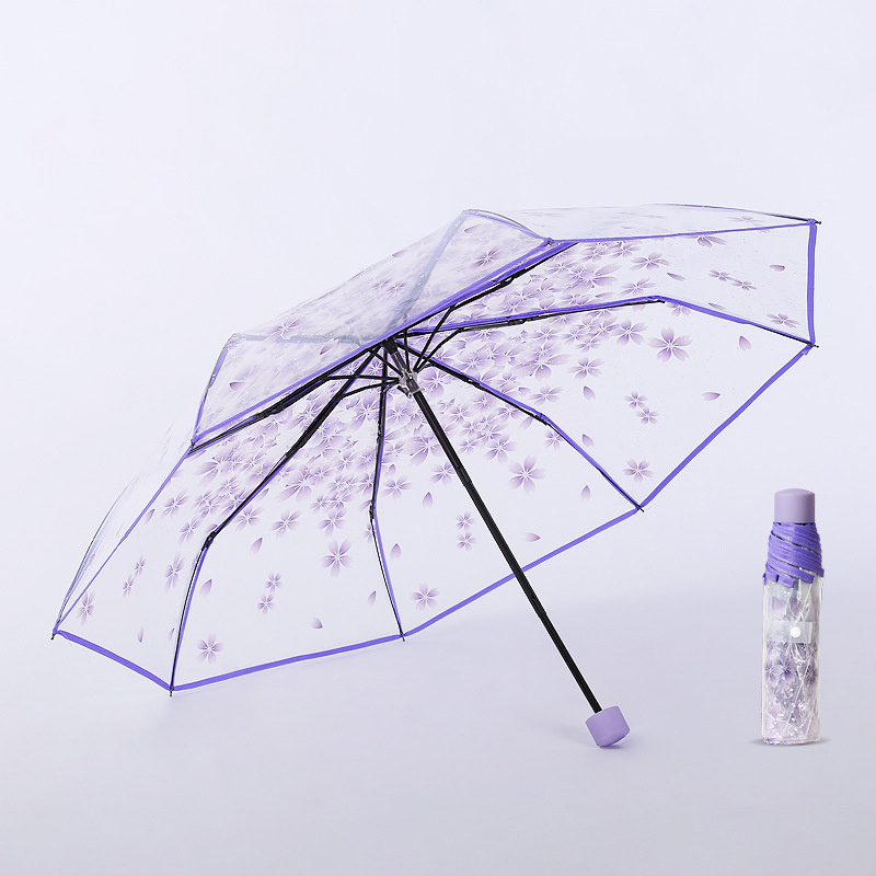 21 inches three folded transparent full digital printing customized printing clear umbrella