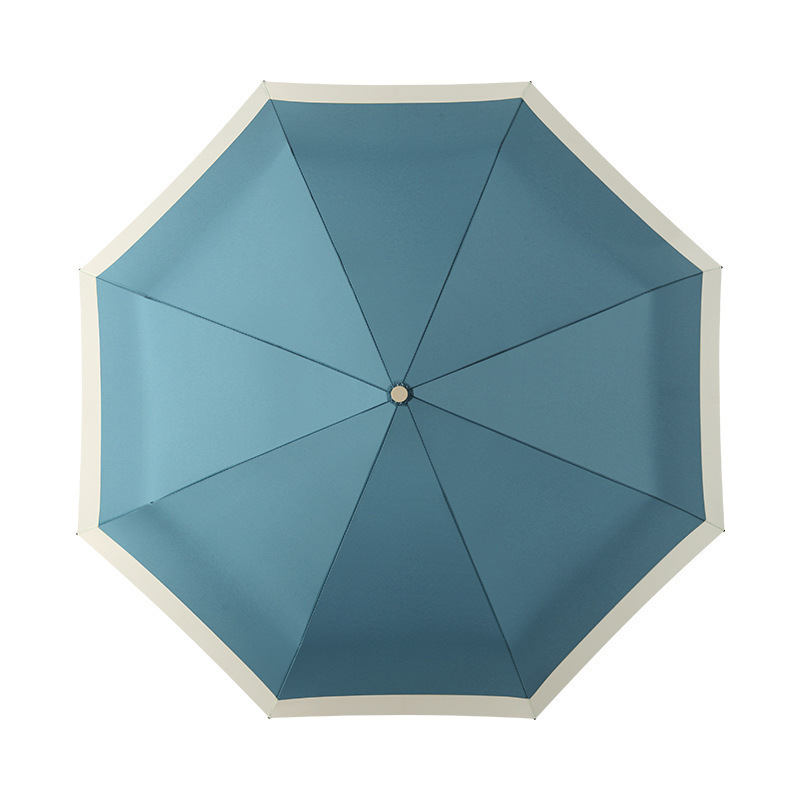 China made wholesales Two-Color Stitching European Minimalist Style 21 Inch 8 Ribs Folding Umbrella