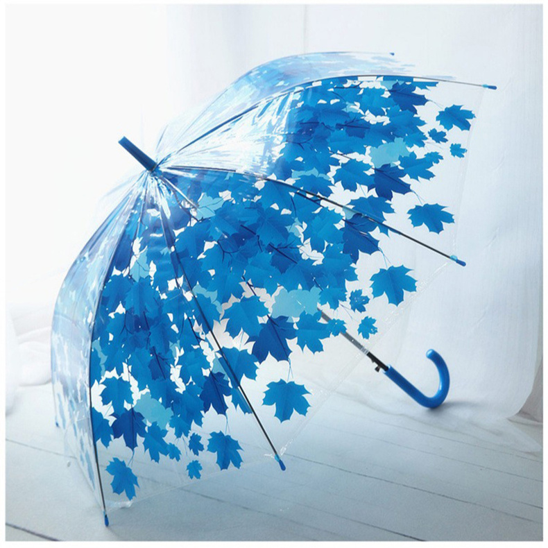 Clear Umbrella Custom Logo Arched mushroom bird cage umbrella straight transparent umbrella