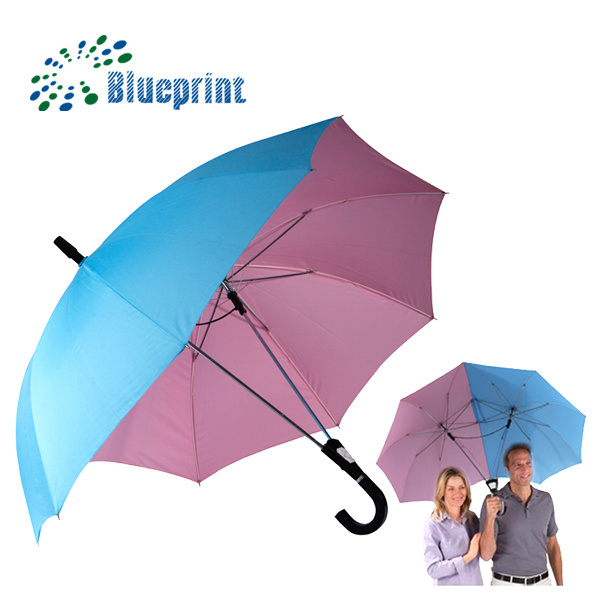 Creative Automatic Two Person Umbrella Large area Double Lover Couples Umbrella support OEM