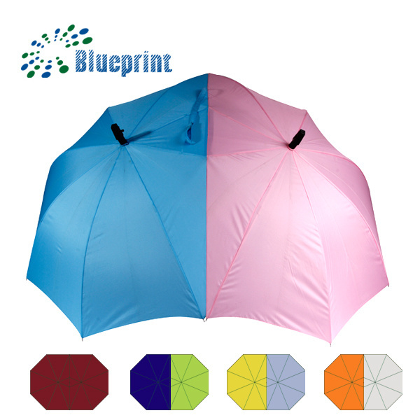 Creative Automatic Two Person Umbrella Large area Double Lover Couples Umbrella support OEM