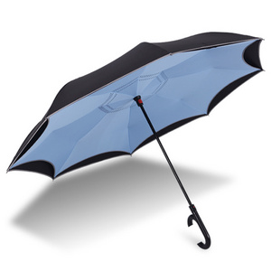 Strong Fully Automatic Reverse Inverted Car stick Windproof Waterproof Umbrella