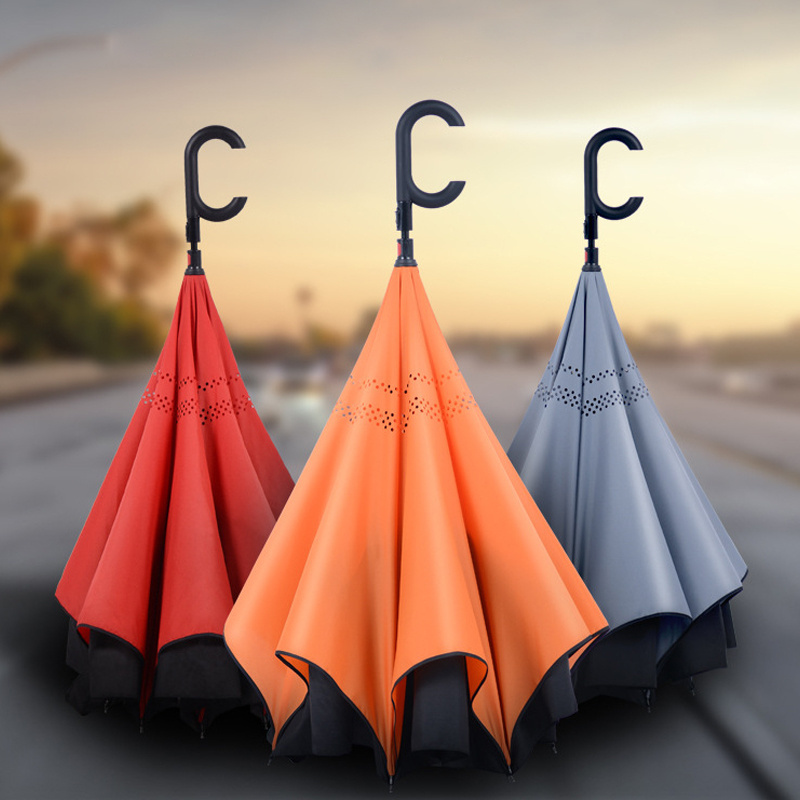 Strong Fully Automatic Reverse Inverted Car stick Windproof Waterproof Umbrella