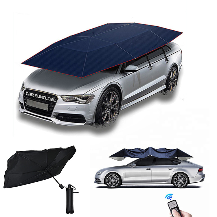 Portable Folding Outdoor Tents Para Autos Sun Shade Wind-Resistant Remote Control Wireless Car Electric Umbrella