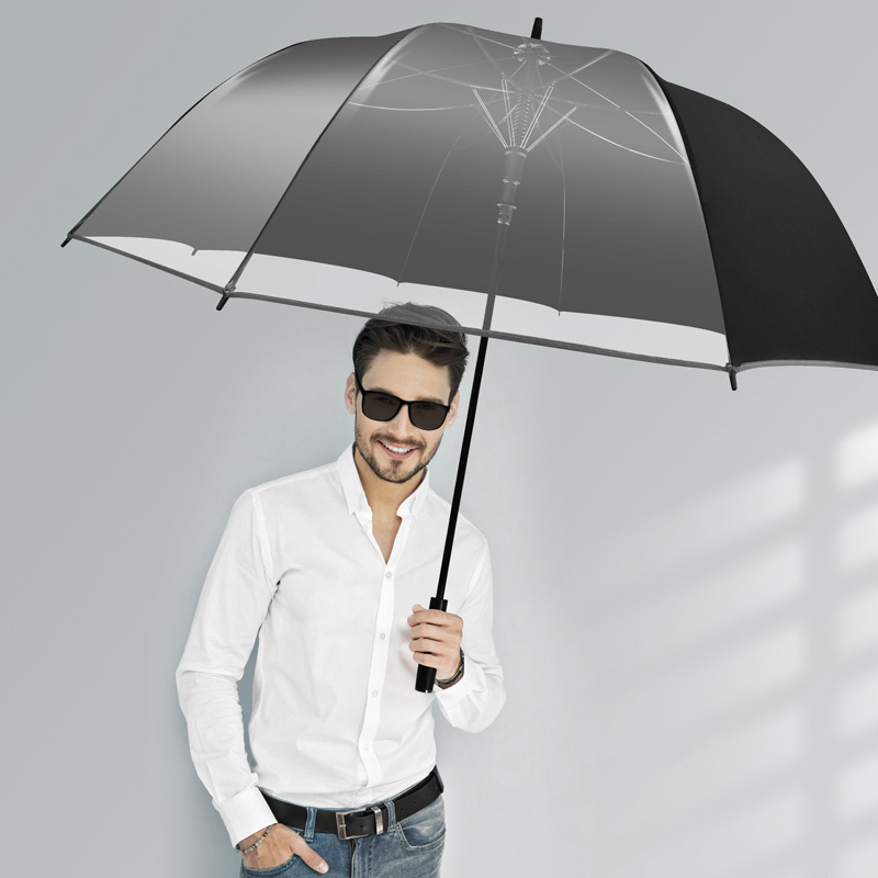 68-inch Automatic open storm proof fiberglass frame open piece transparent super big golf umbrella