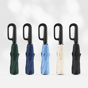 Ring Buckle Umbrellas Portable Special Handle Three Fold Umbrella Automatic Open and Close Umbrella