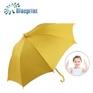 Custom Yellow Color Cartoon Kids Stick Umbrella For Children