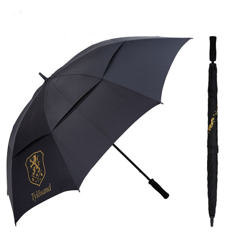 Promotional 32inch Black Custom Golf Umbrella With Logo