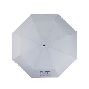 Novelty windproof automatic rain folding umbrellas wholesale white with logo prints 21inch