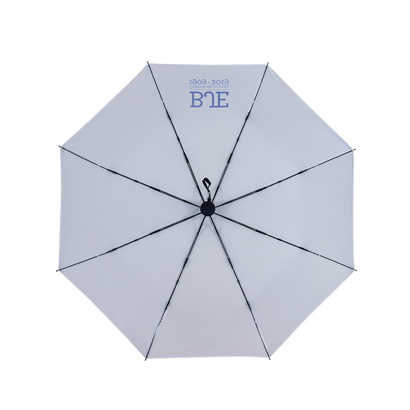 Novelty windproof automatic rain folding umbrellas wholesale white with logo prints 21inch