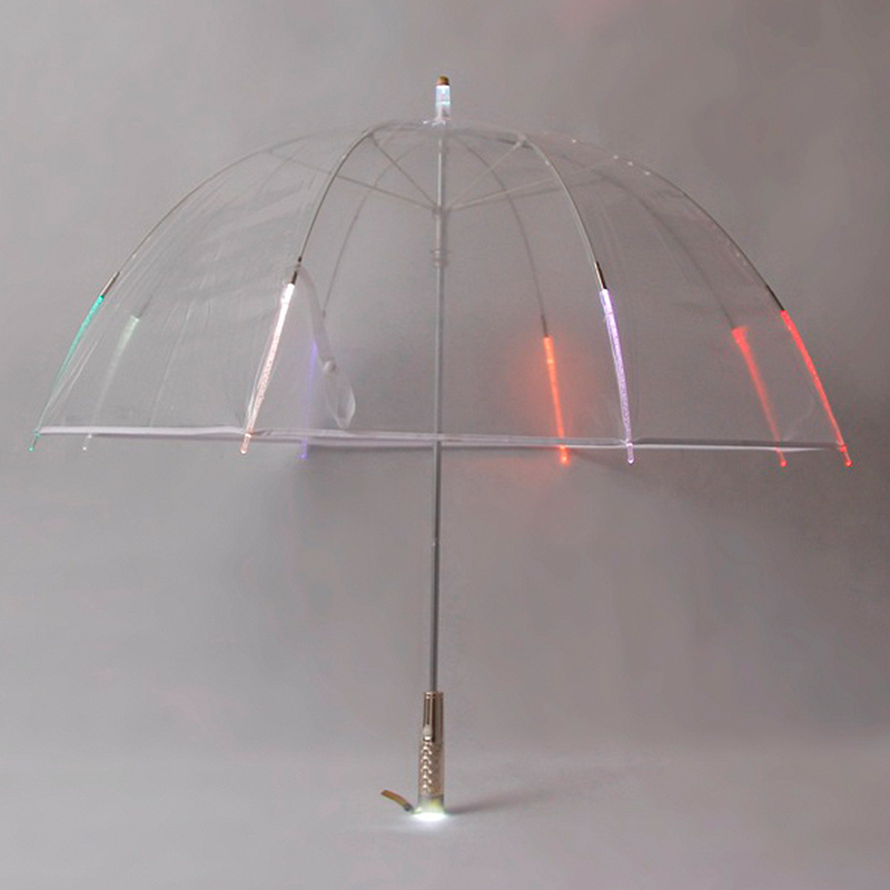 New design glow in the dark light advertising clear transparent led umbrella