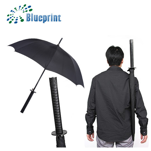 black sword samurai stick cool umbrella with carry bag