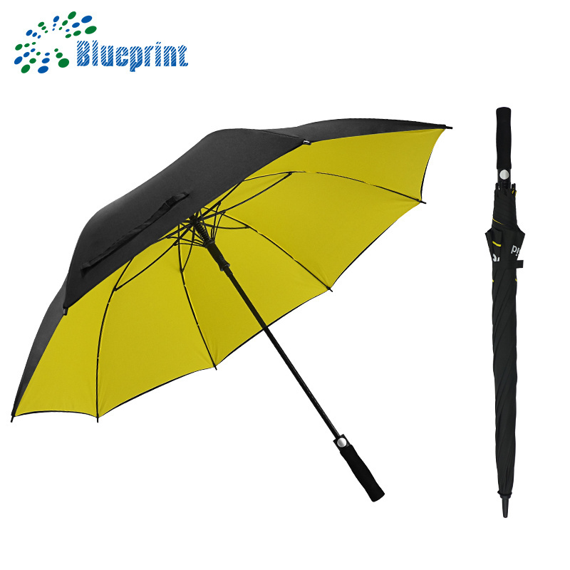 High Quality Custom Black 62 inch Golf 2 Layer Umbrella