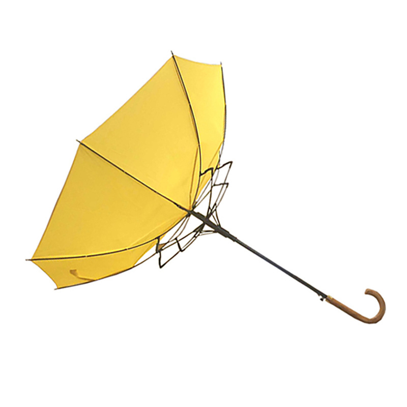 Promotional Straight Umbrellas with Logo Prints Rain Yellow