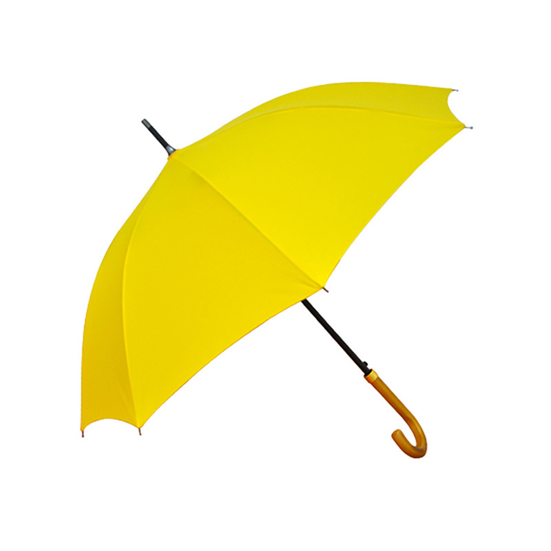 Promotional Straight Umbrellas with Logo Prints Rain Yellow