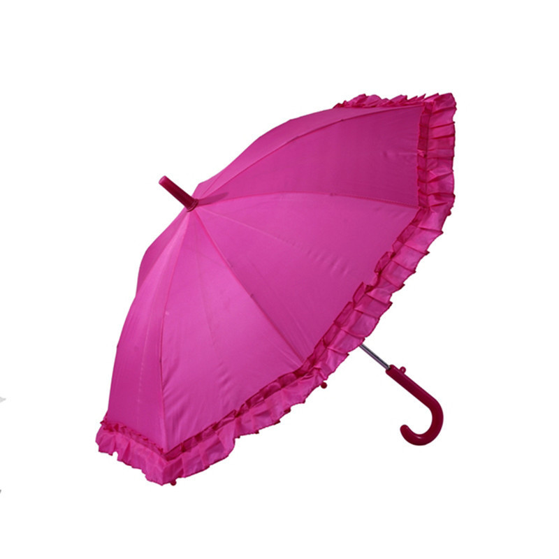 Promotional Ruffle Kids Umbrellas Safety Open Children Gift Any Color Guarda Chuva