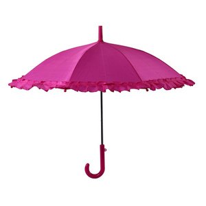 Promotional Ruffle Kids Umbrellas Safety Open Children Gift Any Color Guarda Chuva