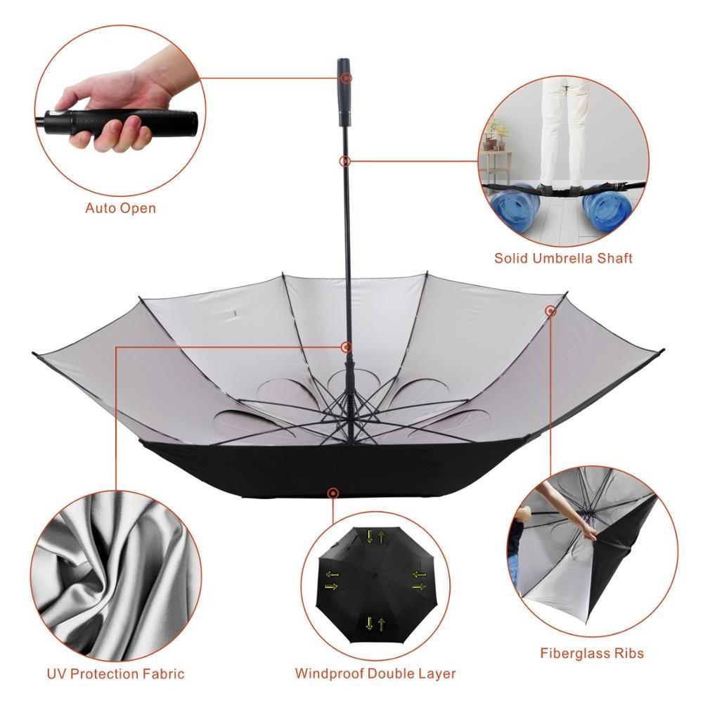 Big Size 68 inch Sliver UV Coated Golf Umbrella OEM ODM custom umbrella