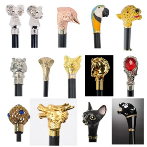 Luxury animal head long handle sun rain man women windproof waterproof custom gold silver metal lion zoon gift straight umbrella