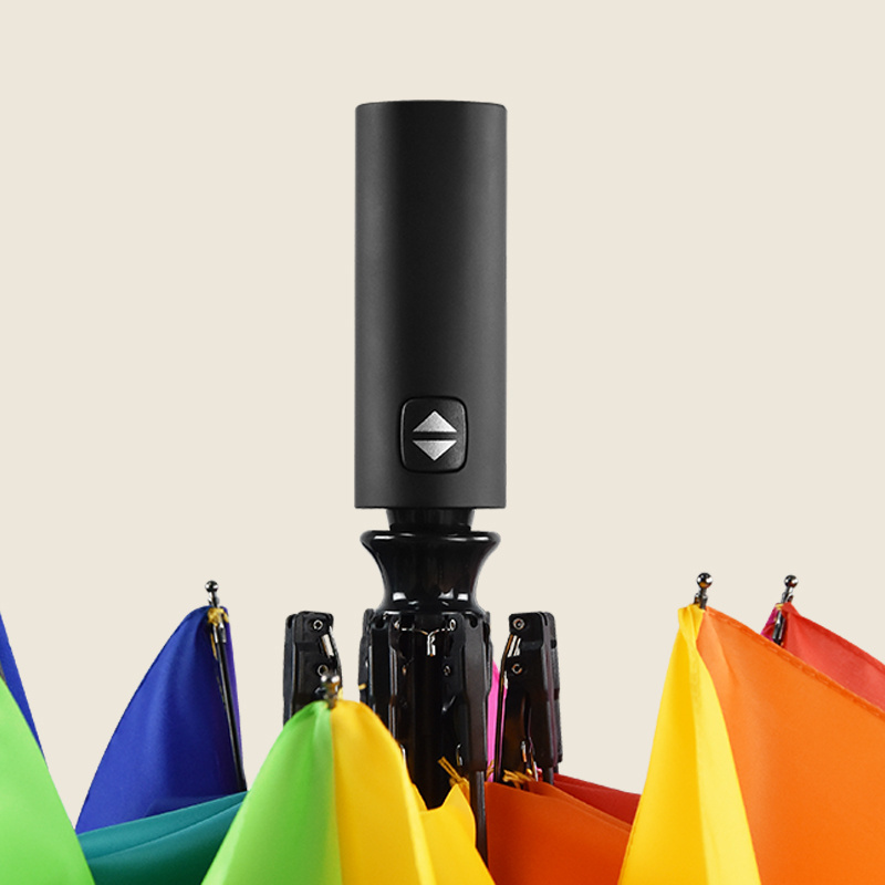 Rainbow Umbrella for Adults Folding and Portable Backpack Umbrella Automatic Travel Umbrellas