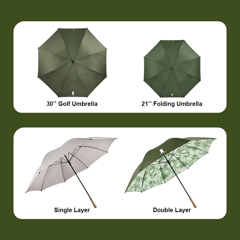 New Product Big Size Windproof UV protection Outdoor Hunting Golf Umbrella Straight Umbrella with Wooden Handle