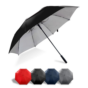 Big Size 68 inch Sliver UV Coated Golf Umbrella OEM ODM custom umbrella