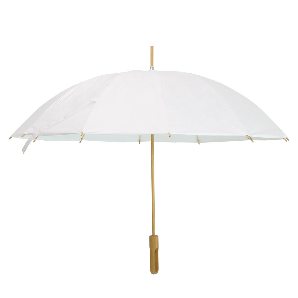 Guangdong supplier 24inches 12 ribs RPET eco friendly japanese bamboo white straight umbrella