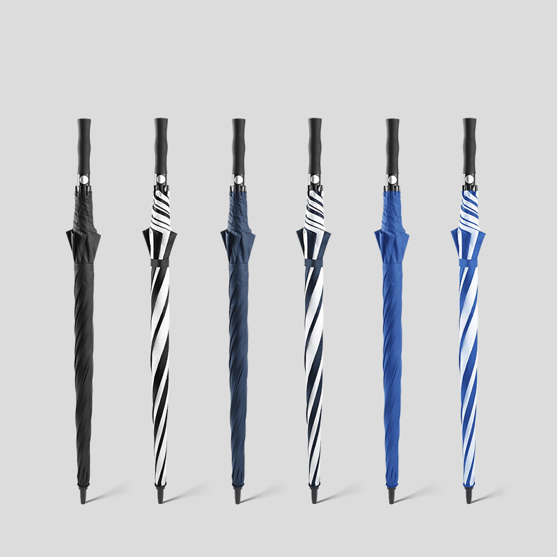 High density waterproof pongee umbrella big size 32 inches royal blue black two tone golf umbrellas customized