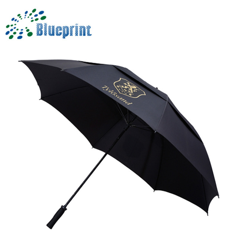 Promotional 32inch Black Custom Golf Umbrella With Logo