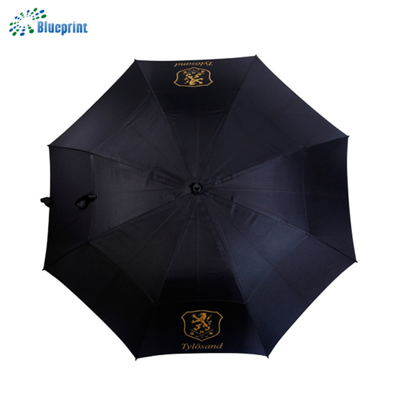 Promotional 32inch Black Custom Golf Umbrella With Logo