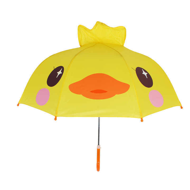 Waterproof Manual Open Small J Handle Children Cute Sun Rain Custom Design Logo Kids Animal Shape Print Umbrella With Ear