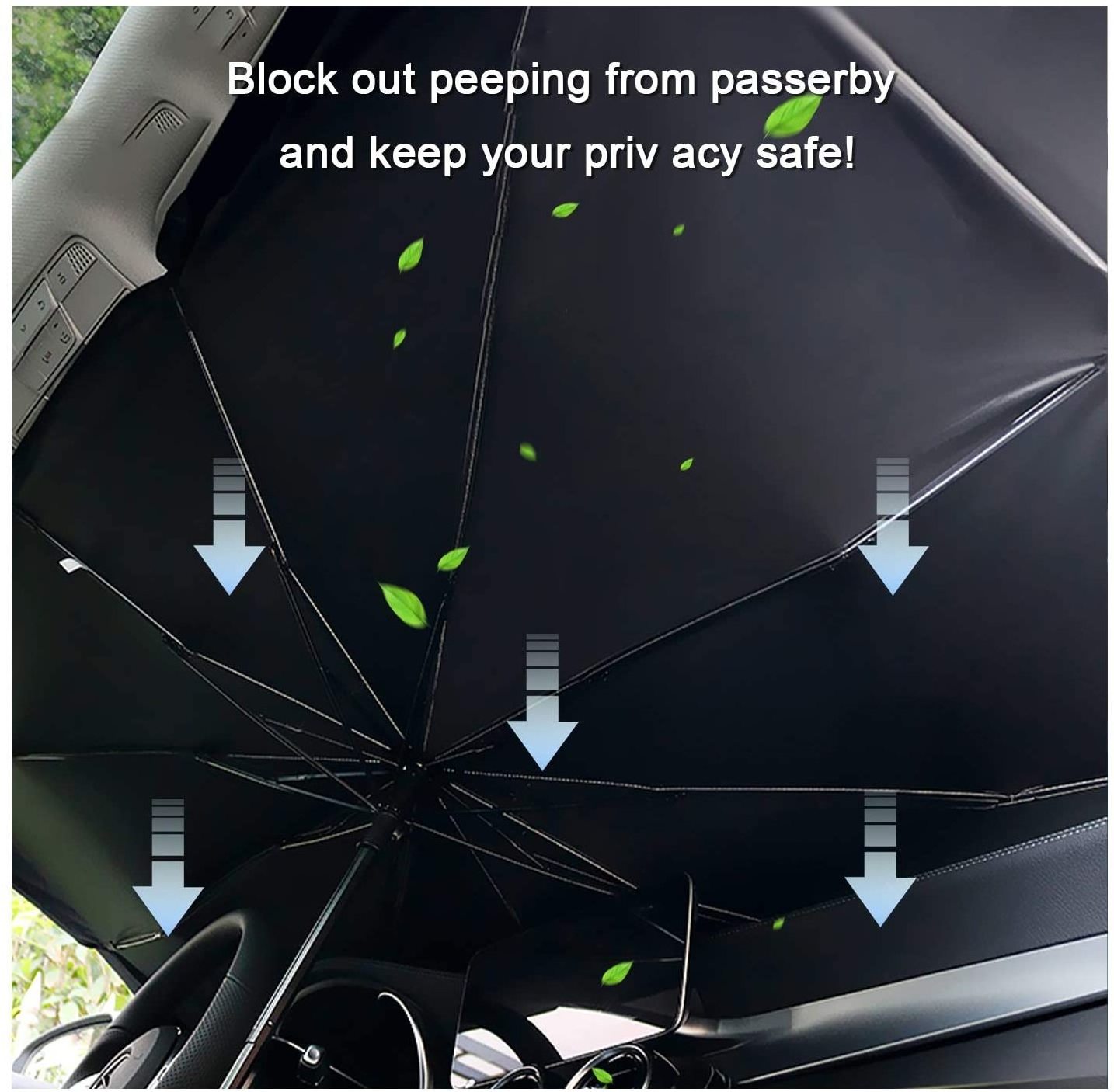 YEE PIN Car Windshield Sunshade for Universal Auto SUV Blocks UV Rays and Heat Sun Visor Protector Foldable Reflector Umbrella