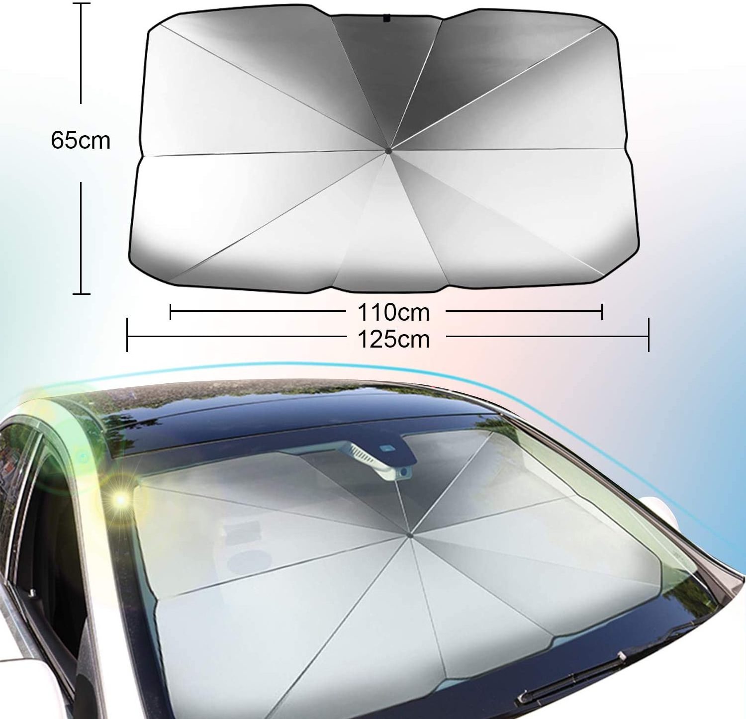 YEE PIN Car Windshield Sunshade for Universal Auto SUV Blocks UV Rays and Heat Sun Visor Protector Foldable Reflector Umbrella