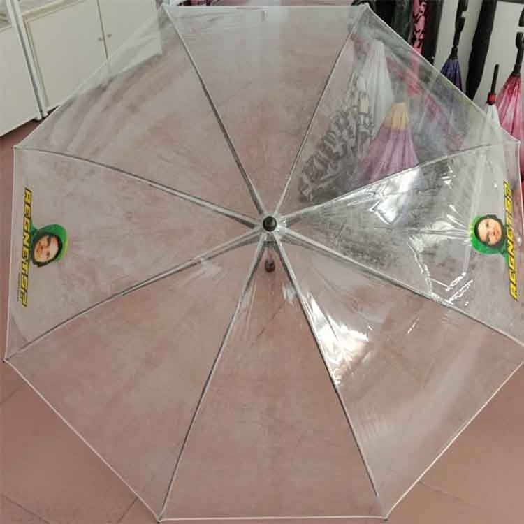 Big size 30inch clear POE/ PVC windproof transparent golf umbrella with shoulder strap