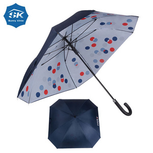 Square full sublimation 25" walking stick umbrella double layer umbrella