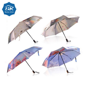 Collapsible compact pongee fabric for industrial bright sun umbrella