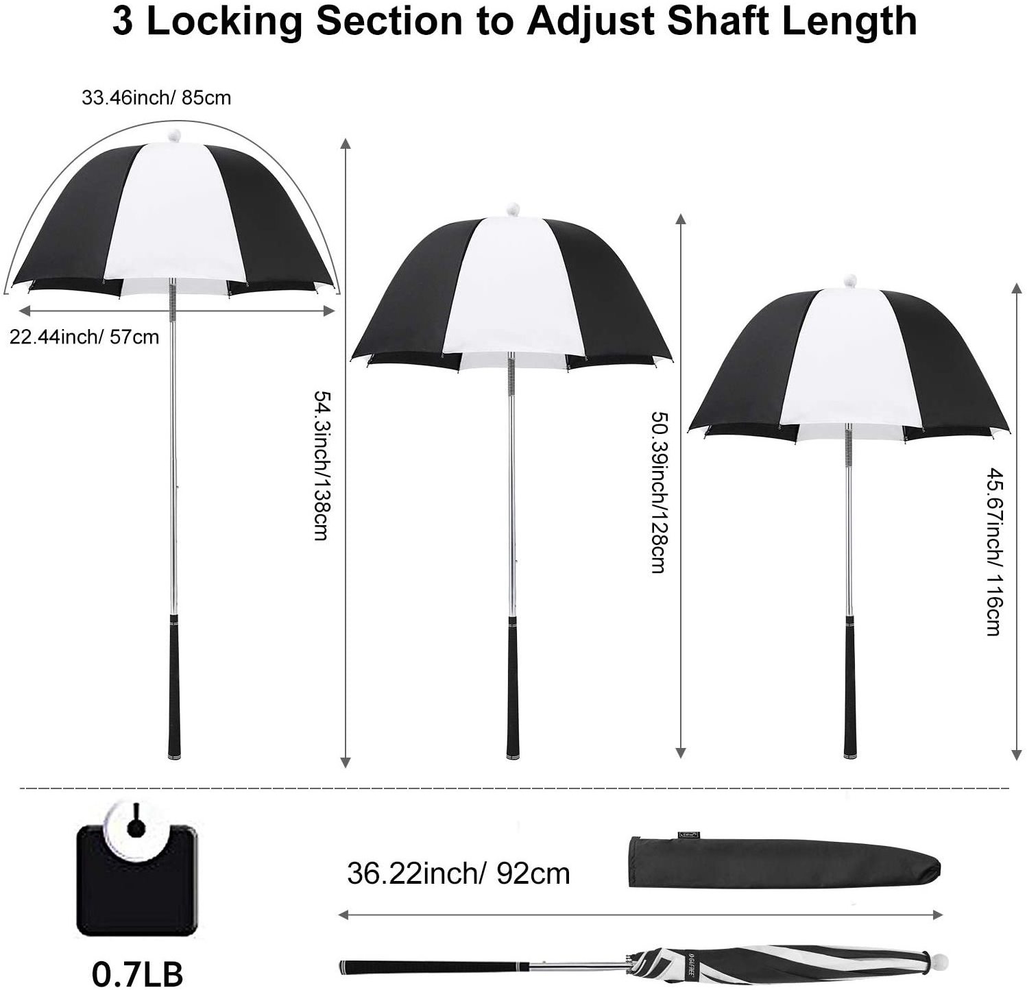 Mini size golf bag umbrella rain stopper umbrella for golf clubs