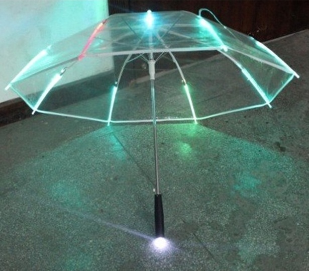 Transparent pvc/poe led umbrella light with remote control