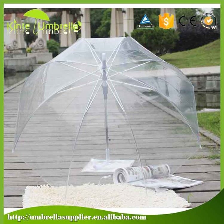 Wholesale Automatic PVC clear transparent custom umbrella with logo printing