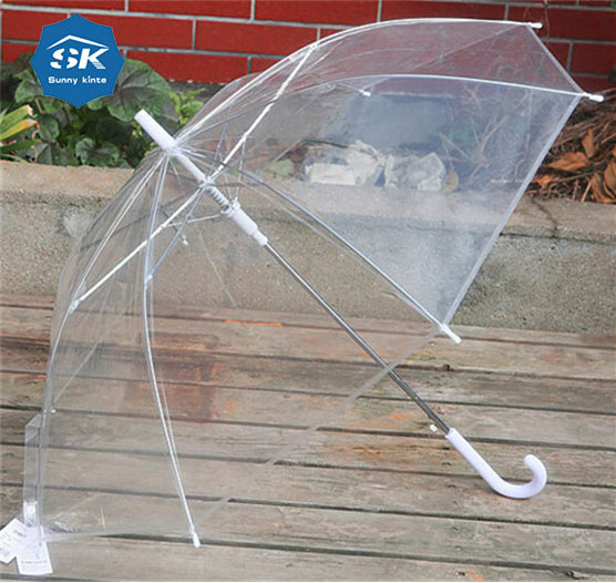 Wholesale Automatic PVC clear transparent custom umbrella with logo printing