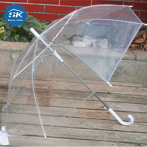 Wholesale Automatic PVC clear transparent custom umbrella with logo printing