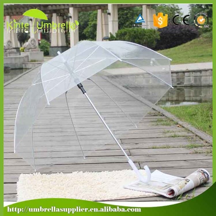 Wholesale Automatic PVC clear transparent custom umbrella with logo printing